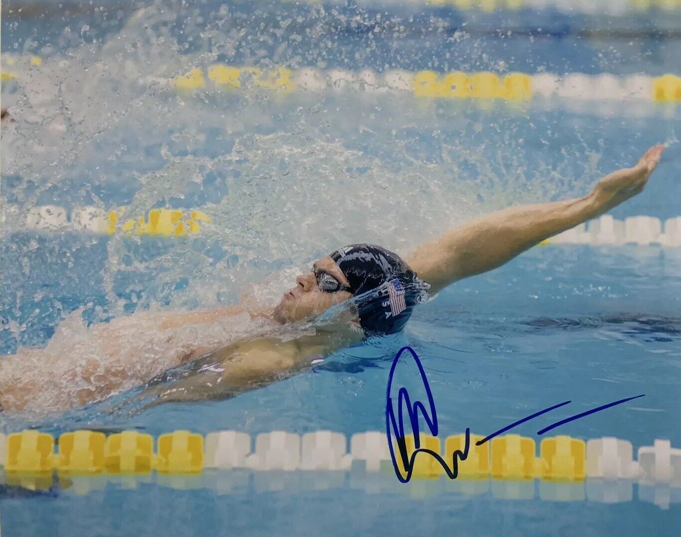 MICHAEL ANDREW HAND SIGNED 8x10 Photo Poster painting SWIMMING OLYMPICS AUTHENTIC RARE AUTO