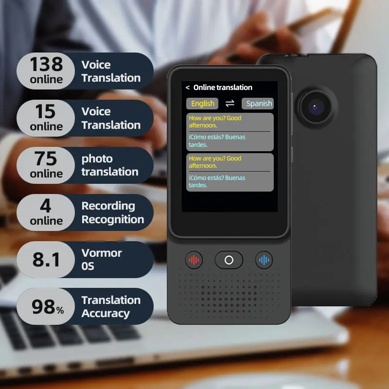 Product Introduction of AI Language Translator Device T21 | 138 Languages. Real-Time Voice & Photo Translation | Offline Mode & Touchscreen | Perfect for Travel & Business & Work Translation Traductor 2