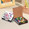 5D DIY PU Diamond Art Note Box with 160 Sheets Paper Memo Pad Holder (Flower)