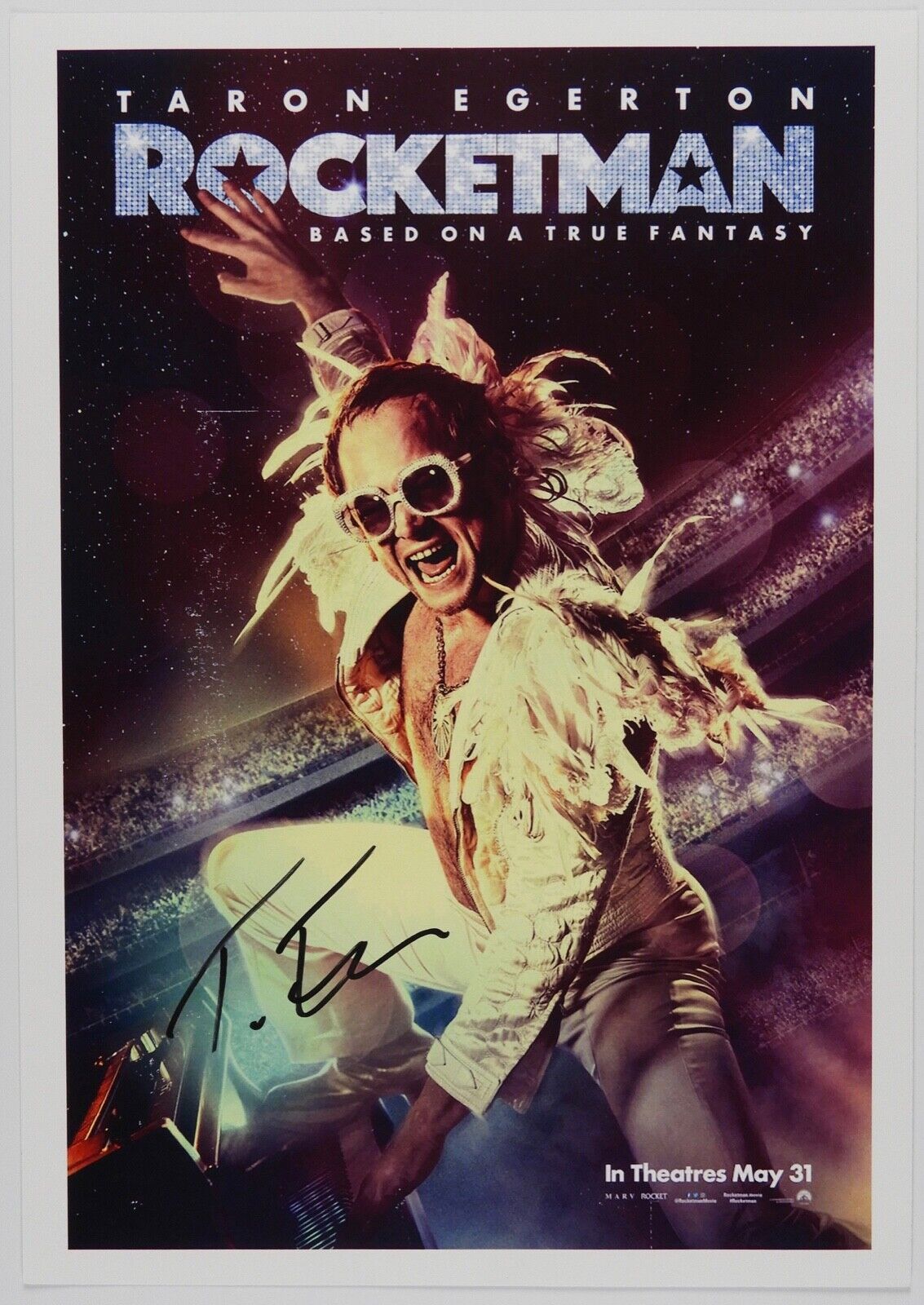 Taron Egerton Rocketman Elton John Autograph JSA 11 x 17 Signed Photo Poster painting