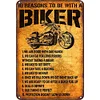 10 raisons d&rsquo;&ecirc;tre avec un motard - Panneaux en &eacute;tain m&eacute;tallique(20*30cm/30*40cm) - Garage