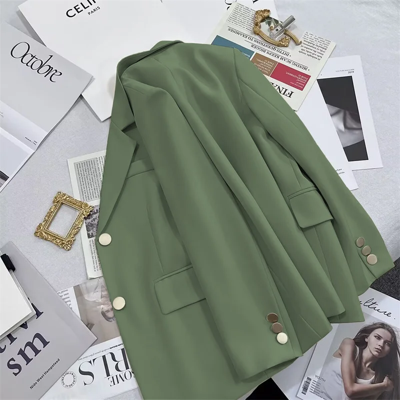 Toloer Toloer Jacket Female Korean Joker 2024 Spring And Autumn New Korean Version White Temperament Casual Metal Buckle Small Suit Female-Outfit Ideas