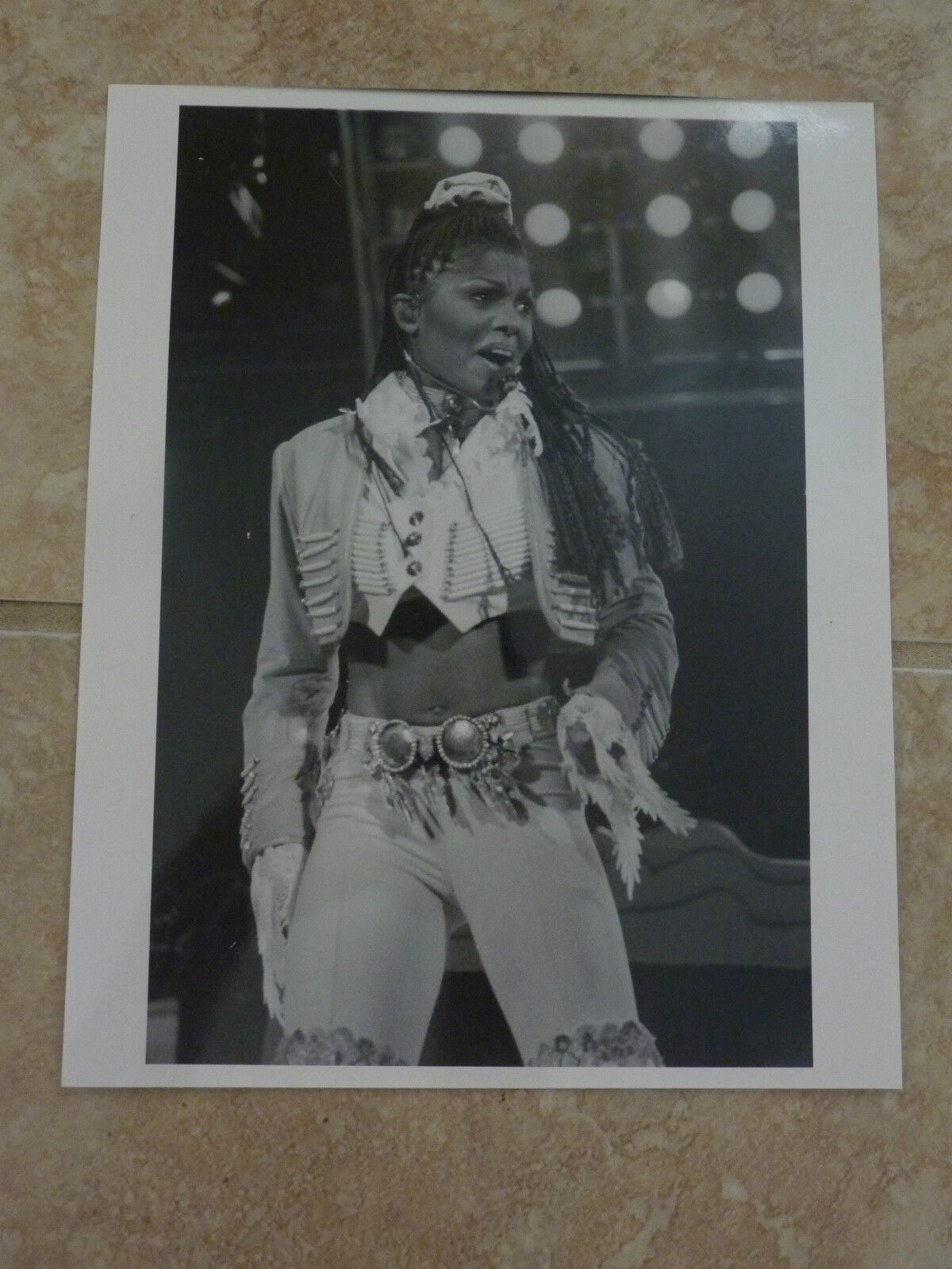 Janet Jackson Live 90's 8x10 B&W Publicity Picture Promo Photo Poster painting