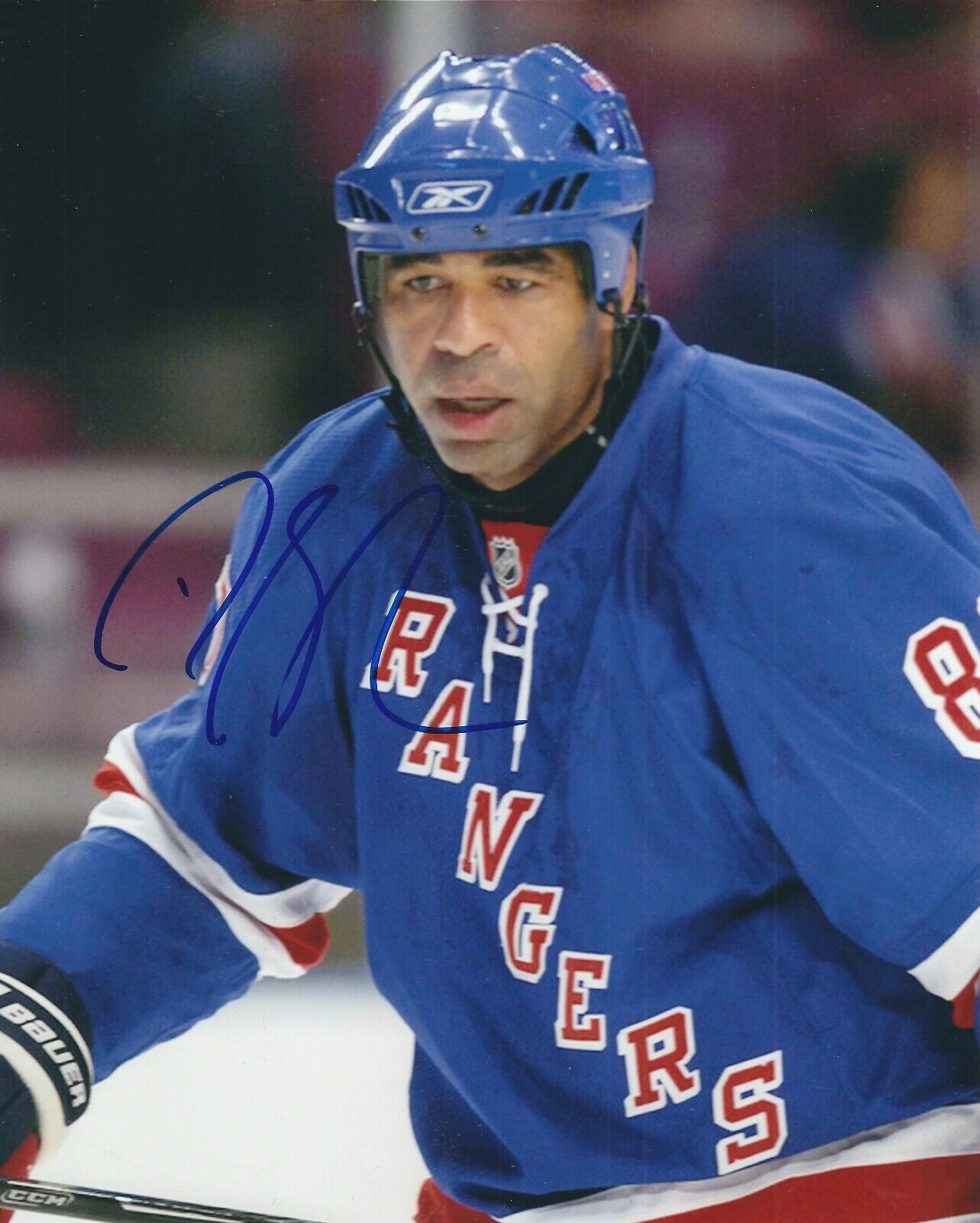 Autographed Donald Brashear New York Rangers 8x10 Photo Poster painting - w/COA