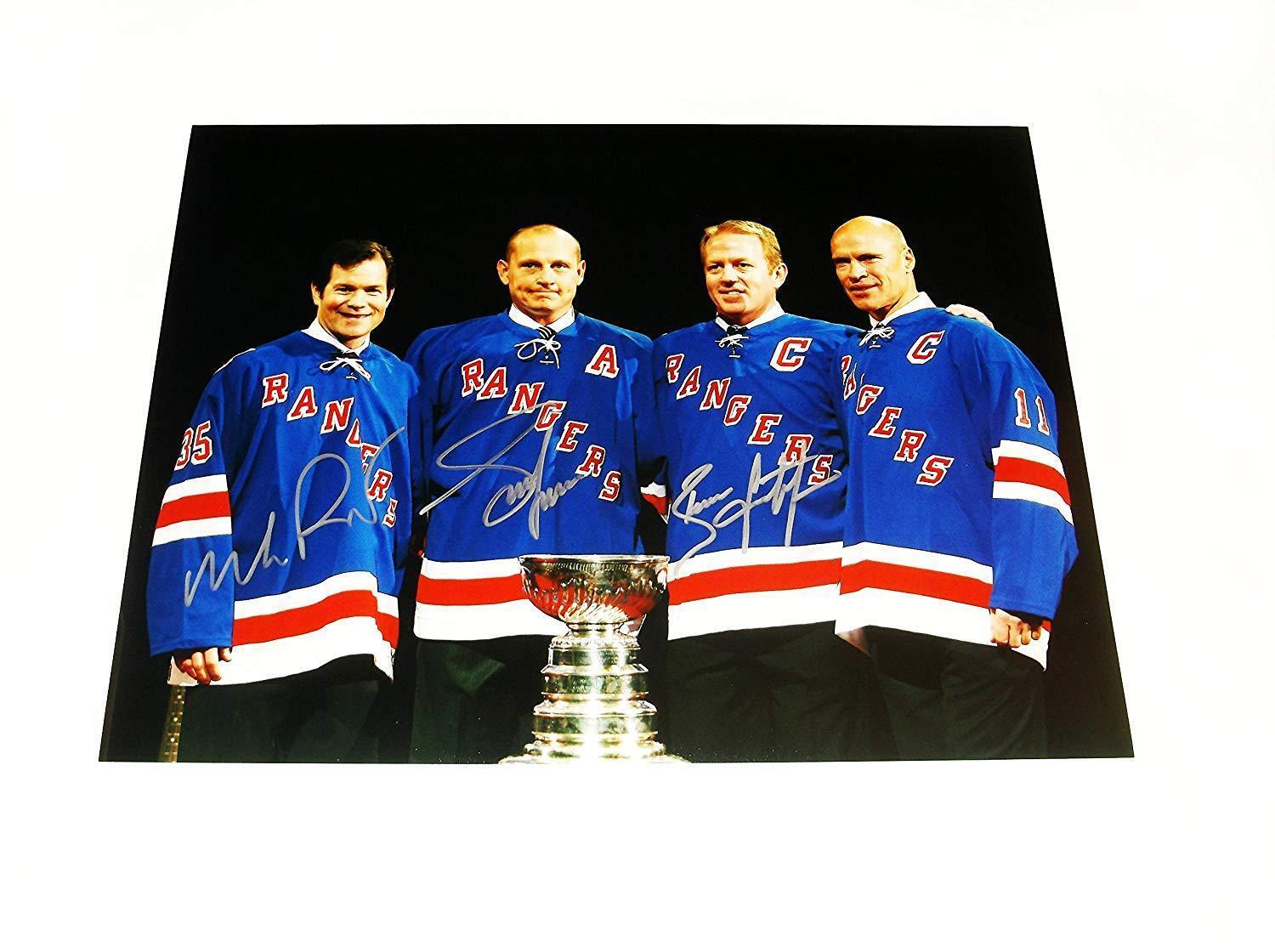 New York Rangers Triple signed 11x14 Photo Poster painting