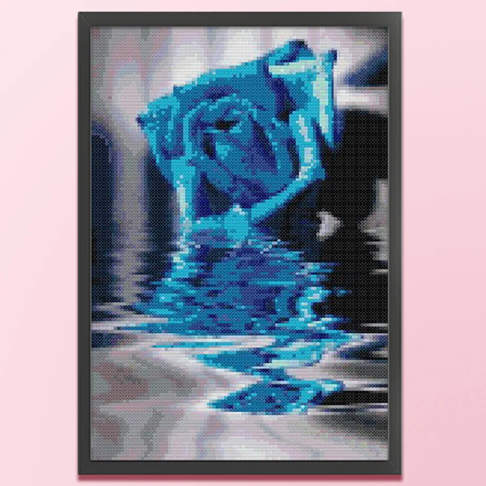 9CT Full Stamped Cross Stitch Bead Embroidery- Rose(Canvas|30*42CM)