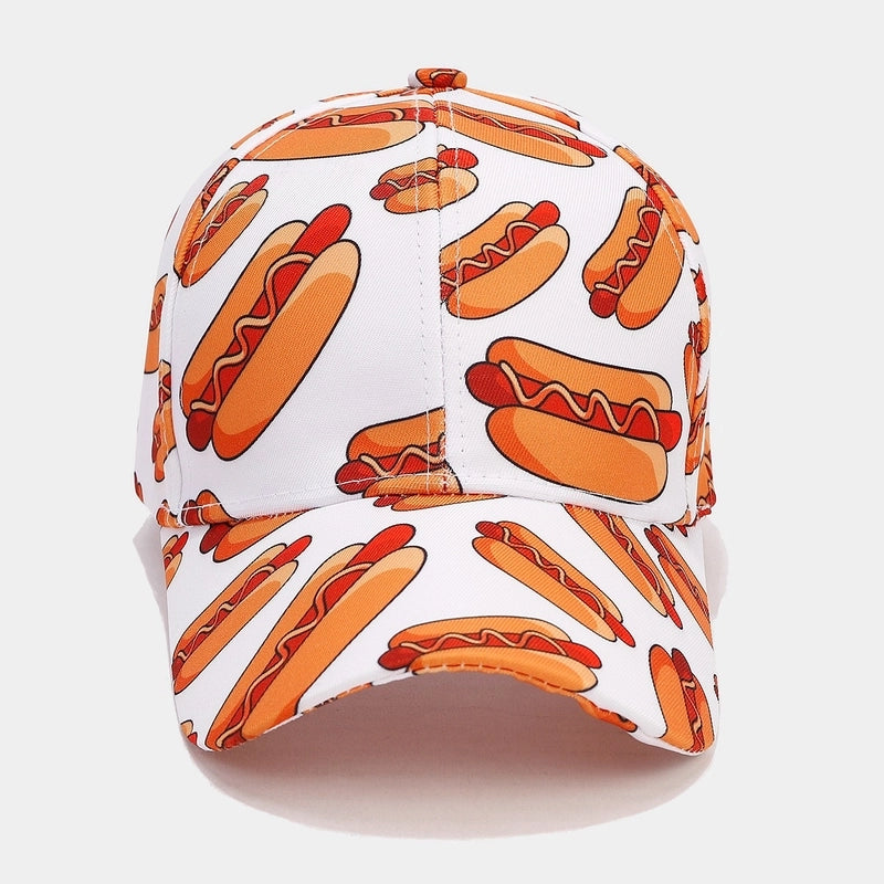 Women’s Minimalist Classic Style Color Block Printing Curved Eaves Baseball Cap