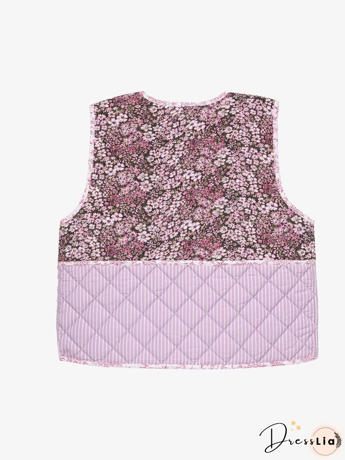 Tied Patchwork V-Neck Vest Coat