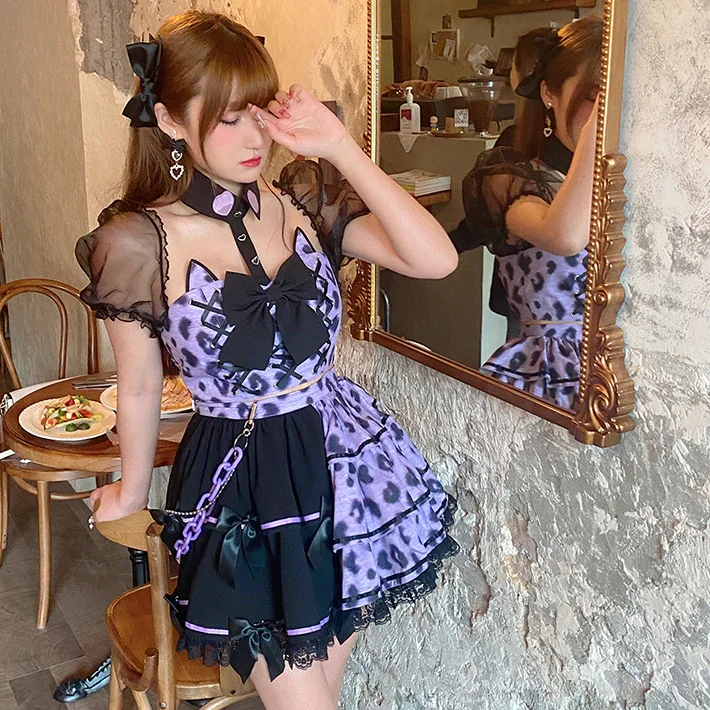 Harajuku Sweet Cat Crop Top/Mini Skirt SP17728