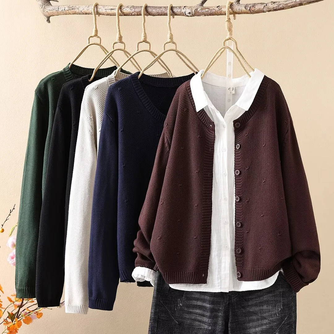 Chicfifth Sweater Women Winter Long Sleeve High Quality Autumn Vintage Top Knitted Cardigan