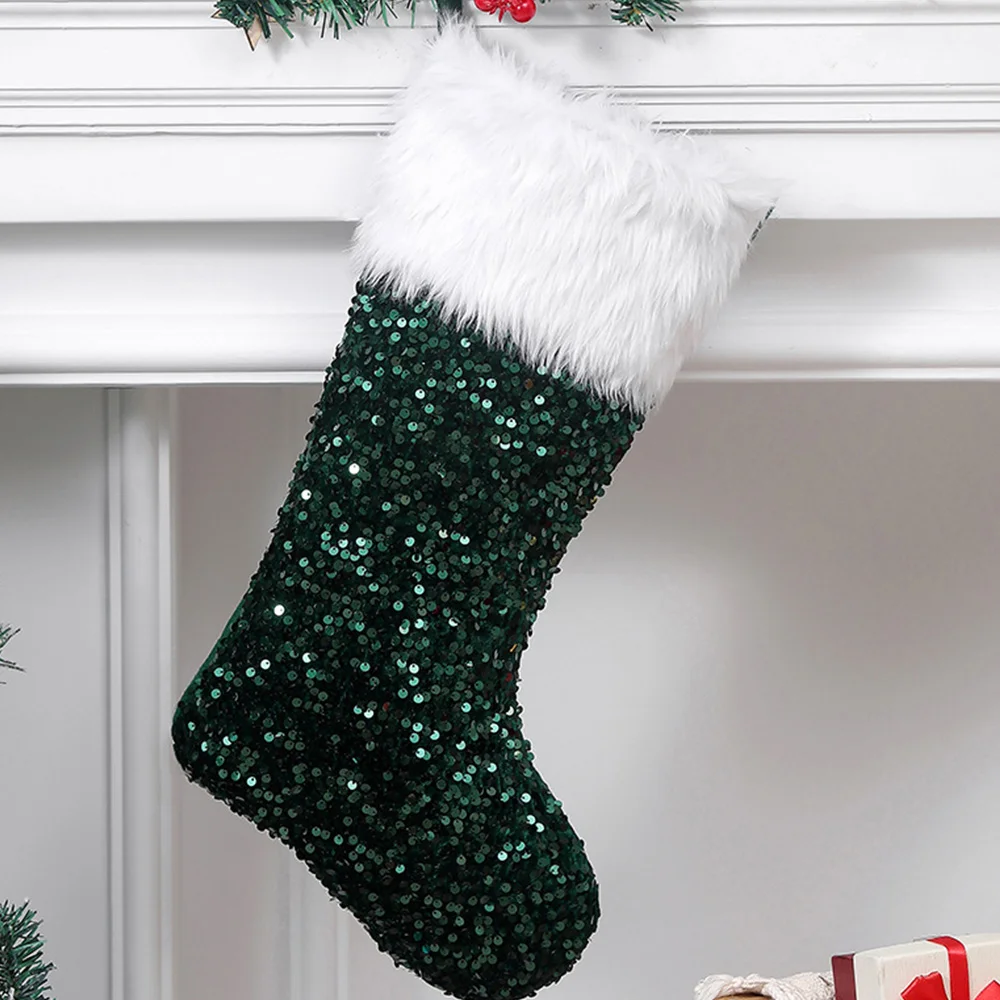 Gift bag for socks with plush sequins for decoration of props