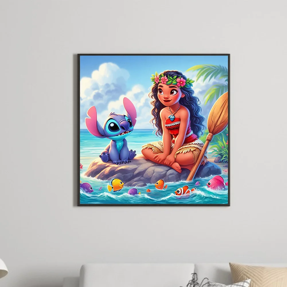 Diamond Painting - Full Round Drill - Princess Moana Stitch(Canvas|40*40cm)