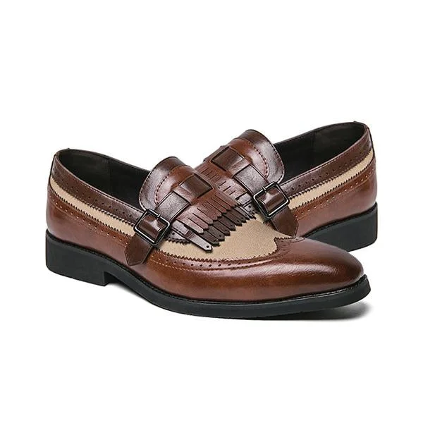 MEN'S COLORBLOCK TASSEL VINTAGE DRESS SHOES 78204197S