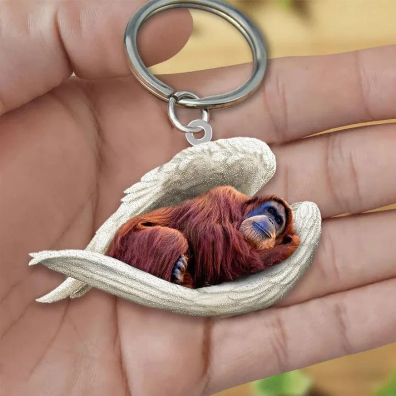 VigorDaily Sleeping Angel Acrylic Keychain Orangutan SA234