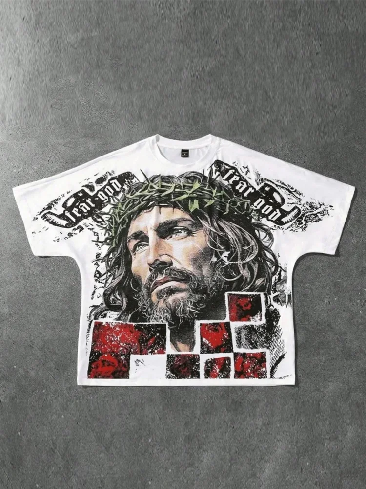 Jesus Casual Street Retro Sleeve T-shirt