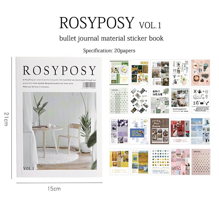JOURNALSAY ROSY POSY Vol1.2.3 Life History Series Simple Creative Planner Sticker Book