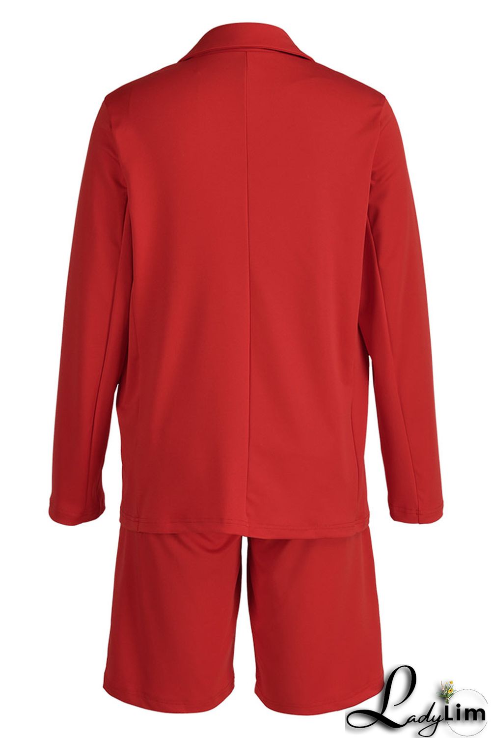 Coffee Casual Solid Patchwork Buttons Turn-back Collar Long Sleeve Two Pieces