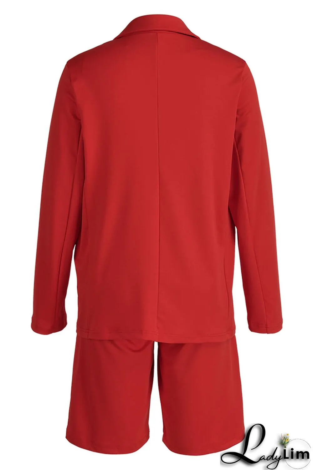 Coffee Casual Solid Patchwork Buttons Turn-back Collar Long Sleeve Two Pieces