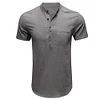 Gioiacombo™ Camicia a maniche corte con colletto Henley tinta unita