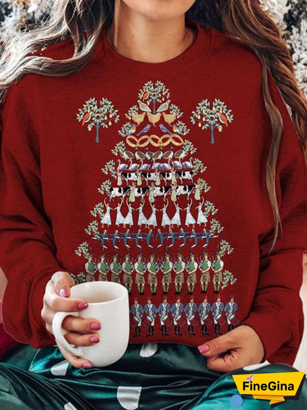Women's Christmas Print Crew Neck Sweatshirt