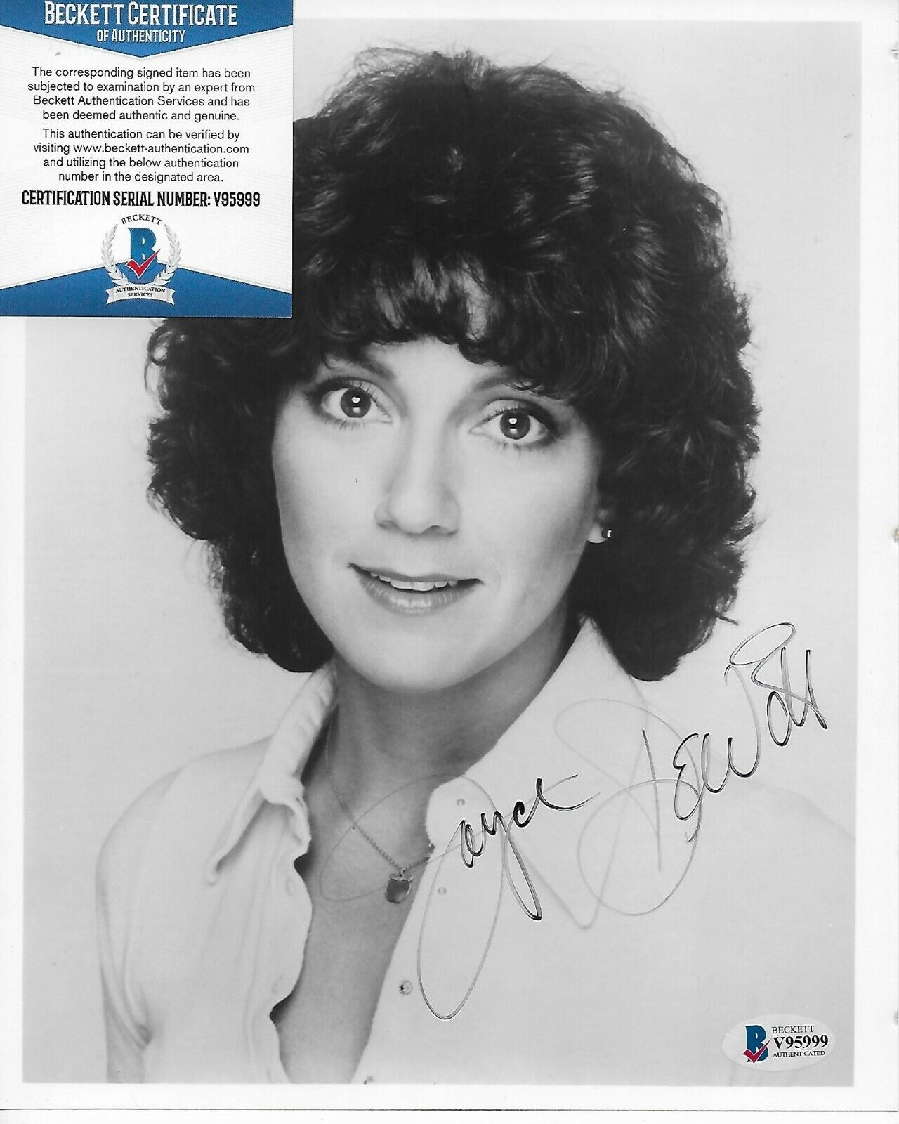 Joyce DeWitt Three's Company Original Autographed 8X10 Photo Poster painting w/Beckett COA