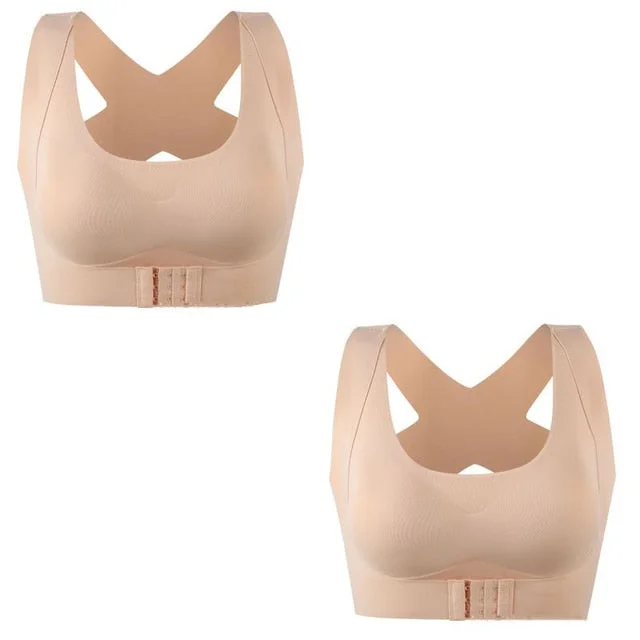 1/2/3PCS Women Bras Push Up Posture Corrector Bralette Front Closure Underwear Cross Back Humpback Correct Tops Soutien Gorge