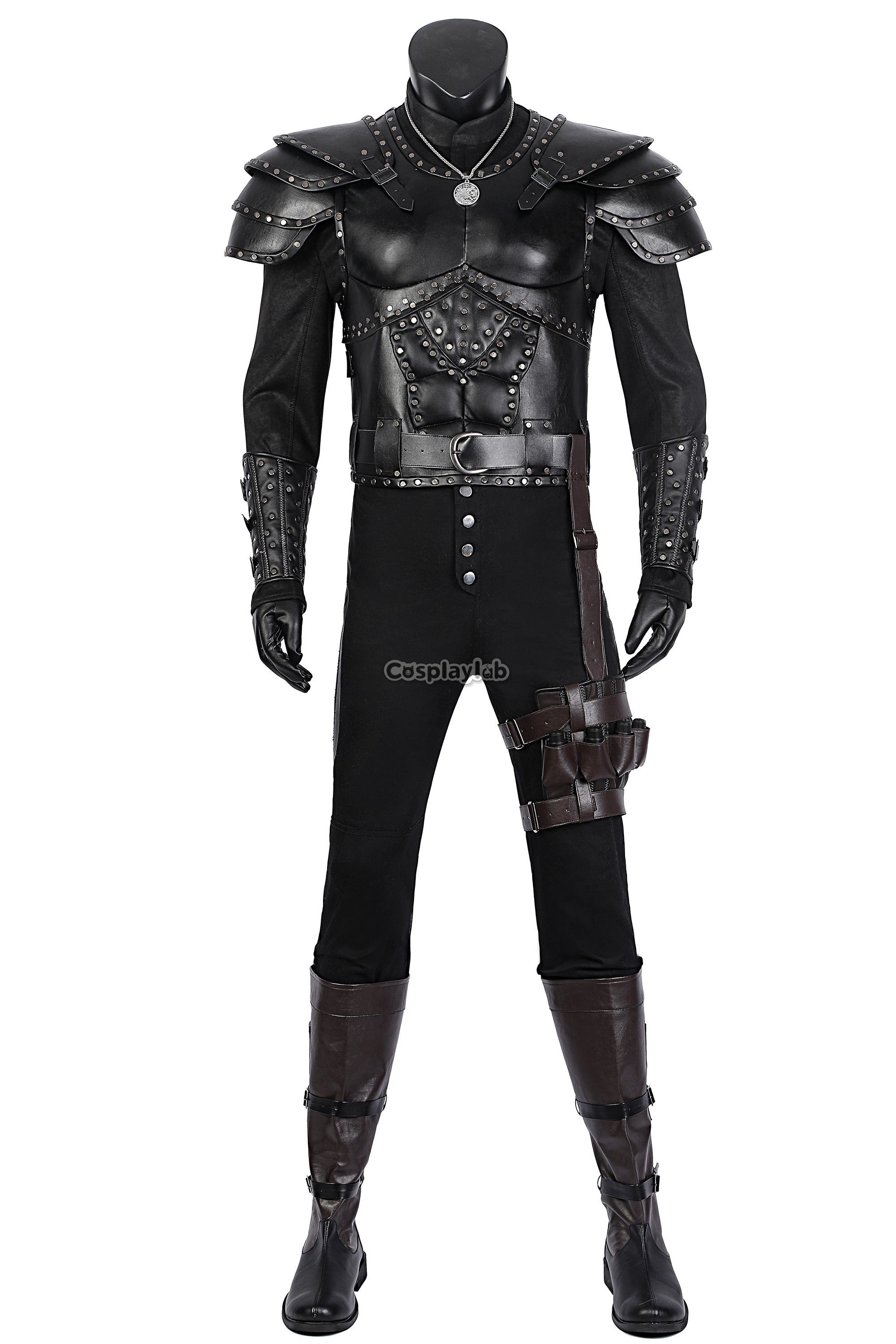 The Witcher Geralt Black Outfit Cosplay Costume