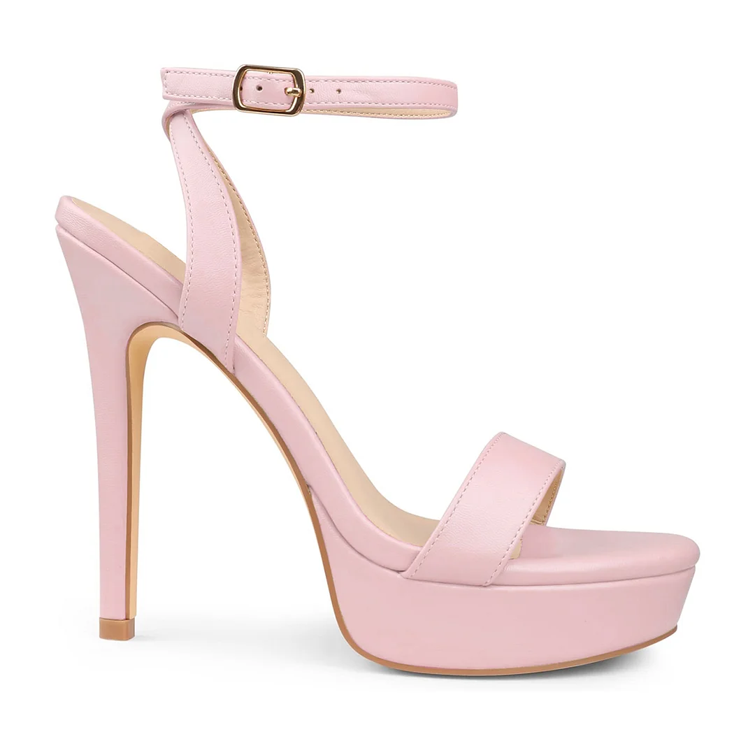 130mm Open Toe Platform Sandals Ankle Strap High Heel Matte Summer Shoes-MERUMOTE