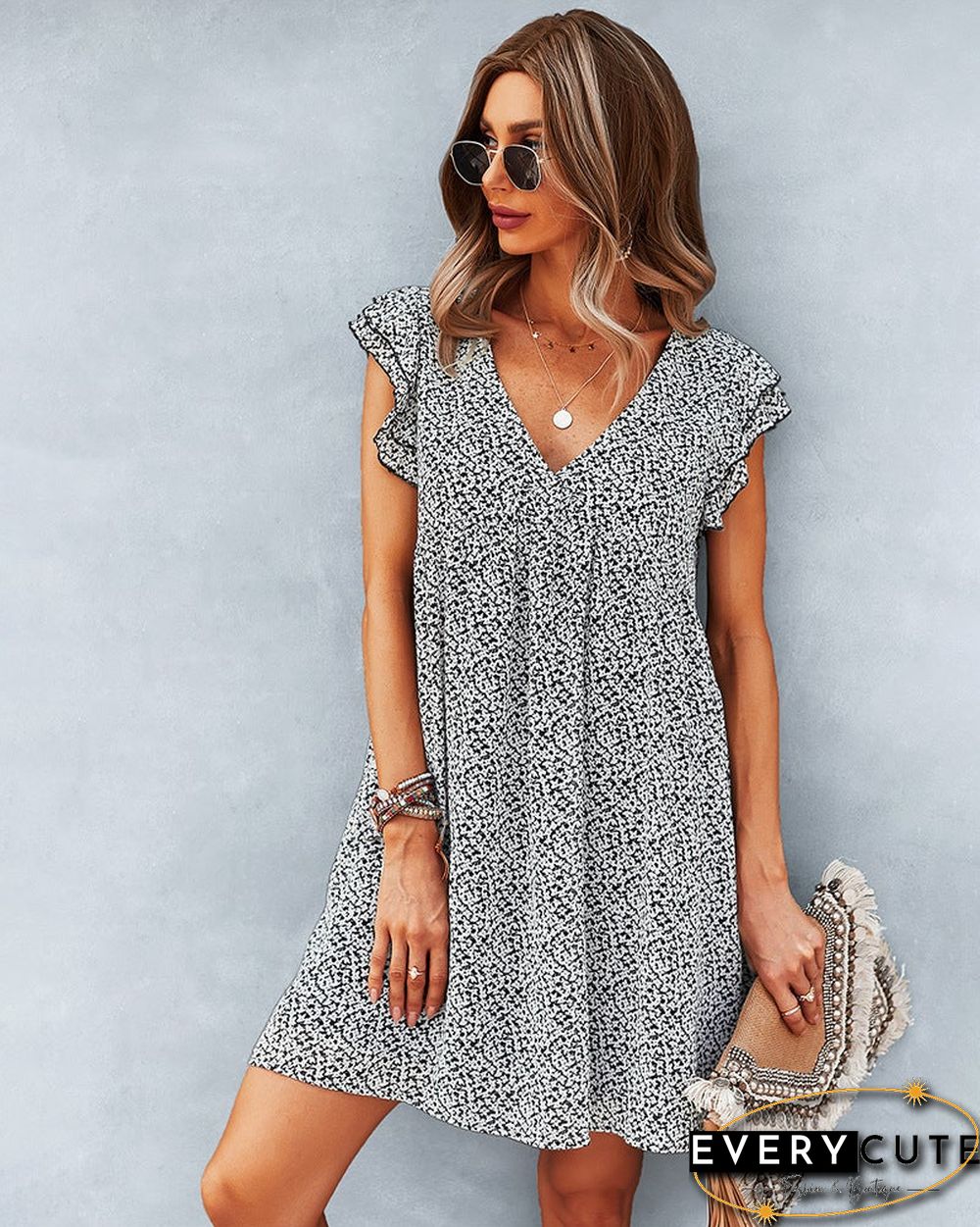 Loose Women's Dress V Collar Sexy Skirt Summer New
