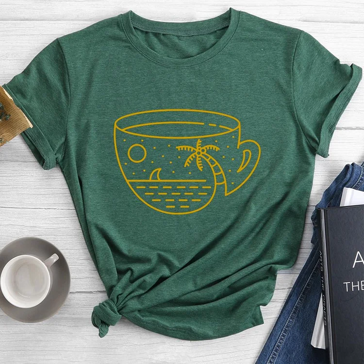 coffee in paradise Round Neck T-shirt