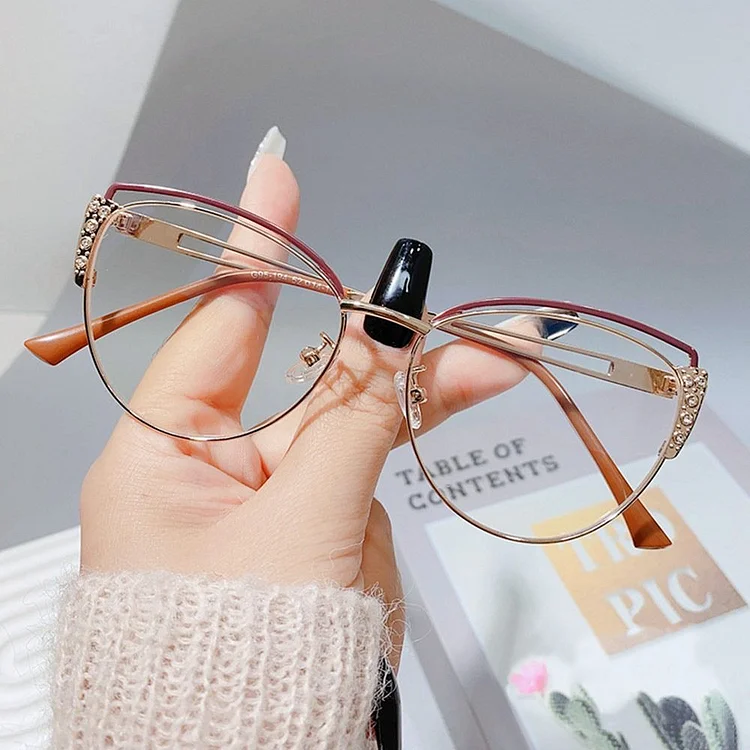 Vintage Blue Light Blocking Women Cat Eye Designers Eyeglasses Optical Spectacle Computer Eye Protection Glass Eyewear