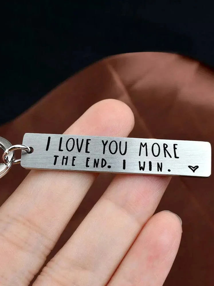 Valentine I Love You More Keychain