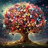 Butterfly Tree -Full Square Diamond Painting(45x45cm)