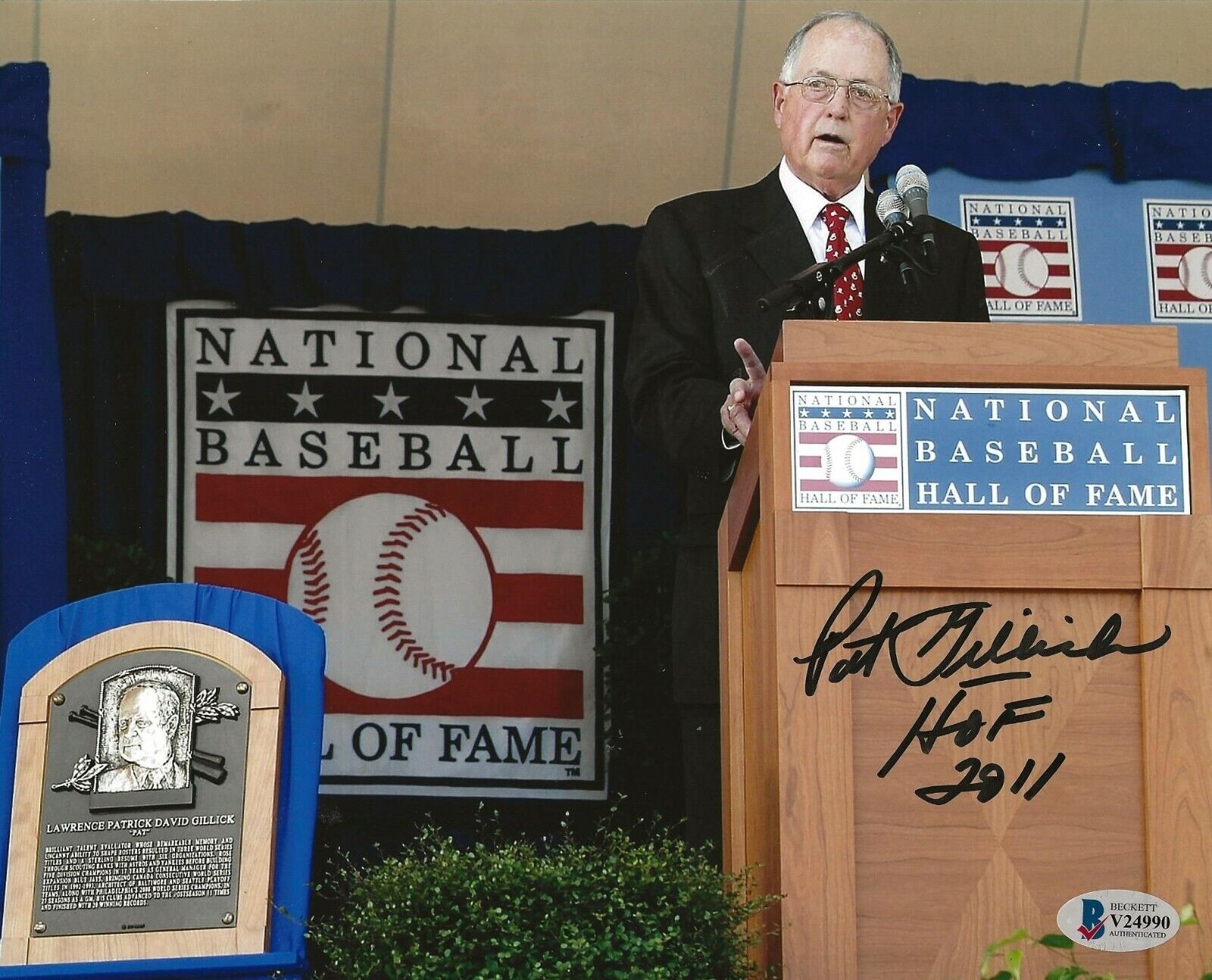 Pat Gillick Toronto Blue Jays signed HOF 8x10 Photo Poster painting autographed BAS Beckett