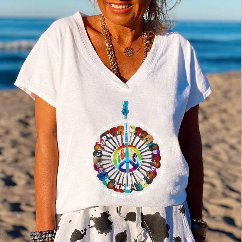 Women Fashion Casual Hippie T-shirt