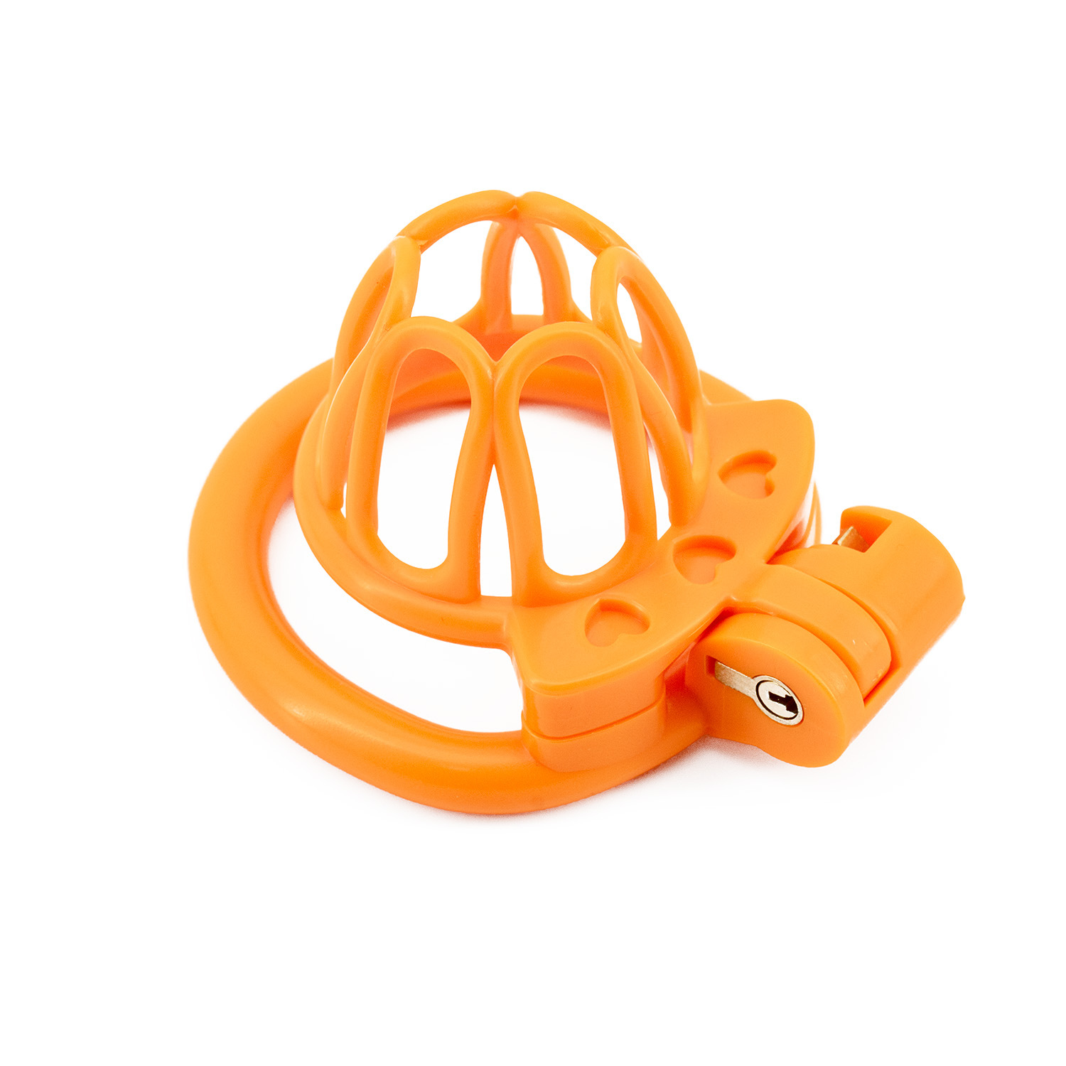 Open End Hollow Chastity Cage with 4 Rings 