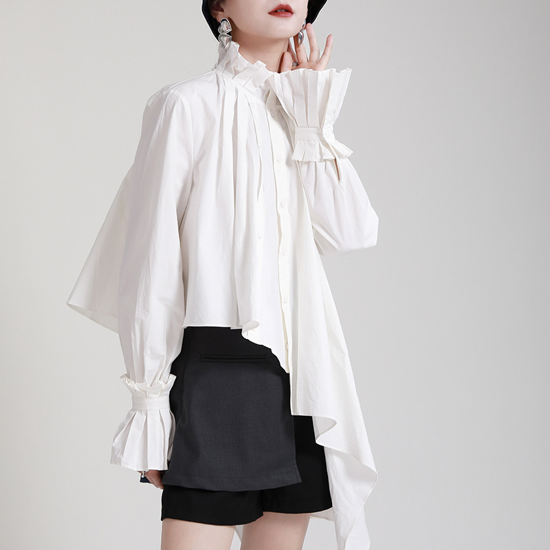 Niche Design Drawstring Long Sleeve Shirt