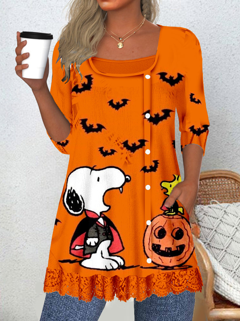 Women Long Sleeve V-neck Graphic Floral Printed Top