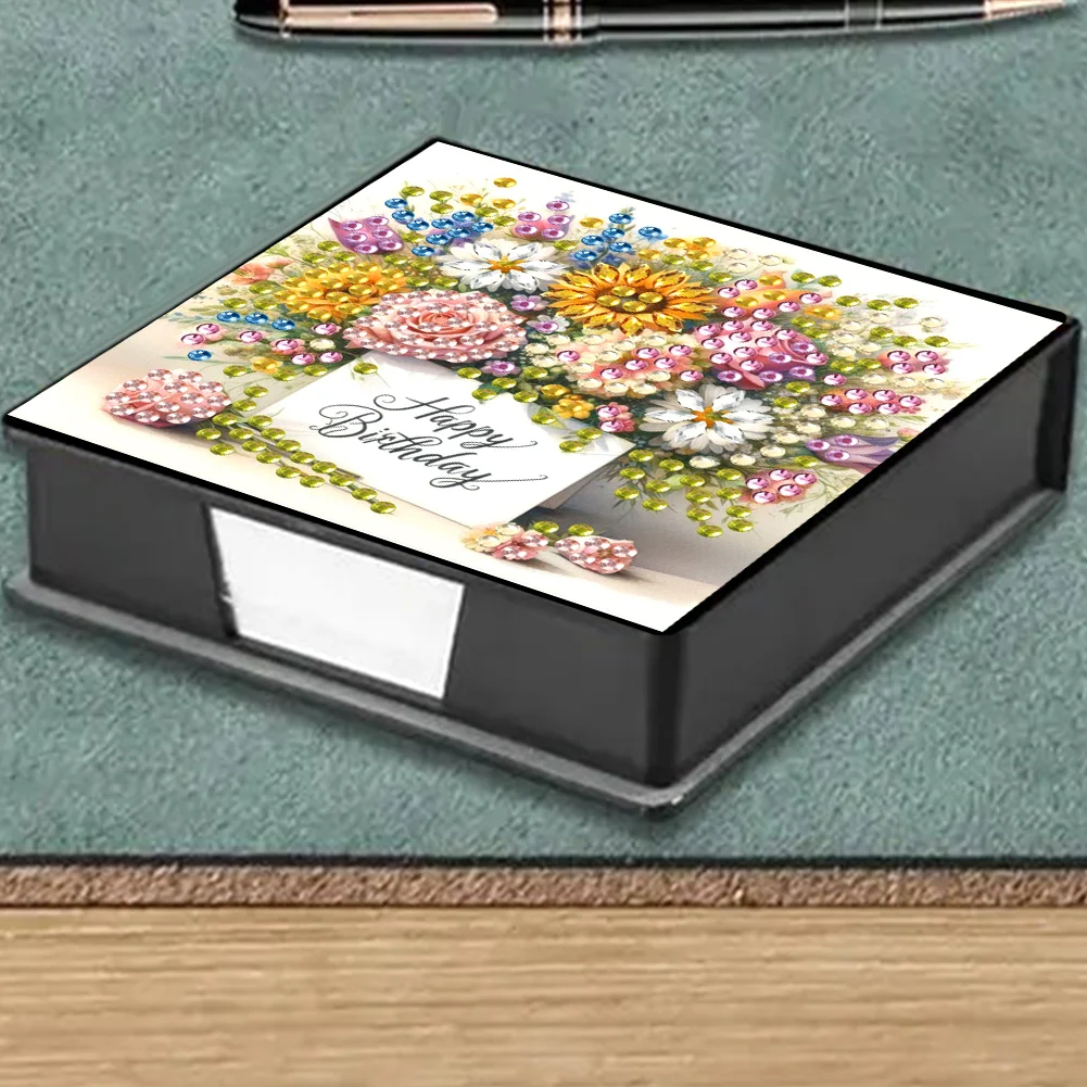 DIY Flower Diamond Painting Memo Pad Holder Mosaic Kit for DIY Art Craft