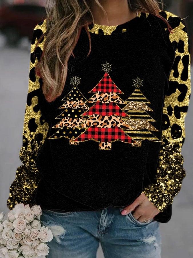 womens-christmas-bling-check-polka-dot-striped-christmas-tree-print-sweatshirt