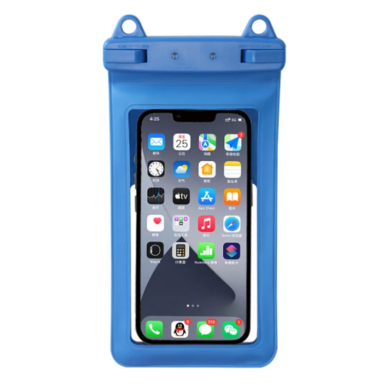 PVC Mobile Phone Coque Cover Hanging Waterproof for Outdoor Sport (Blue)