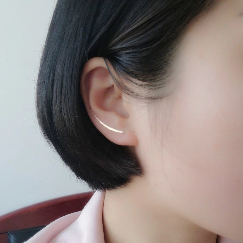 New Curved U-shaped Ear Clip Women’s Simple Personality Fashion Elegant Hammer Face  Earrings Ear Studs