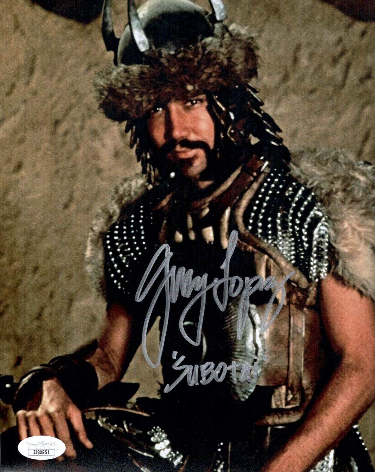 GERRY LOPEZ Signed CONAN THE BARBARIAN Subotai 8x10 Photo Poster painting Autograph JSA COA Cert