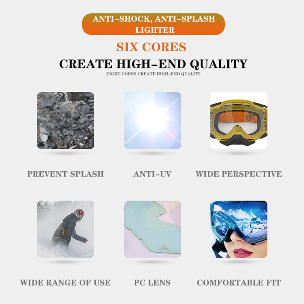 

379 Motorcycle Goggles Motocross Off Road Anti UV Clear Lens Goggle Eyewear, Type6, 501 Original