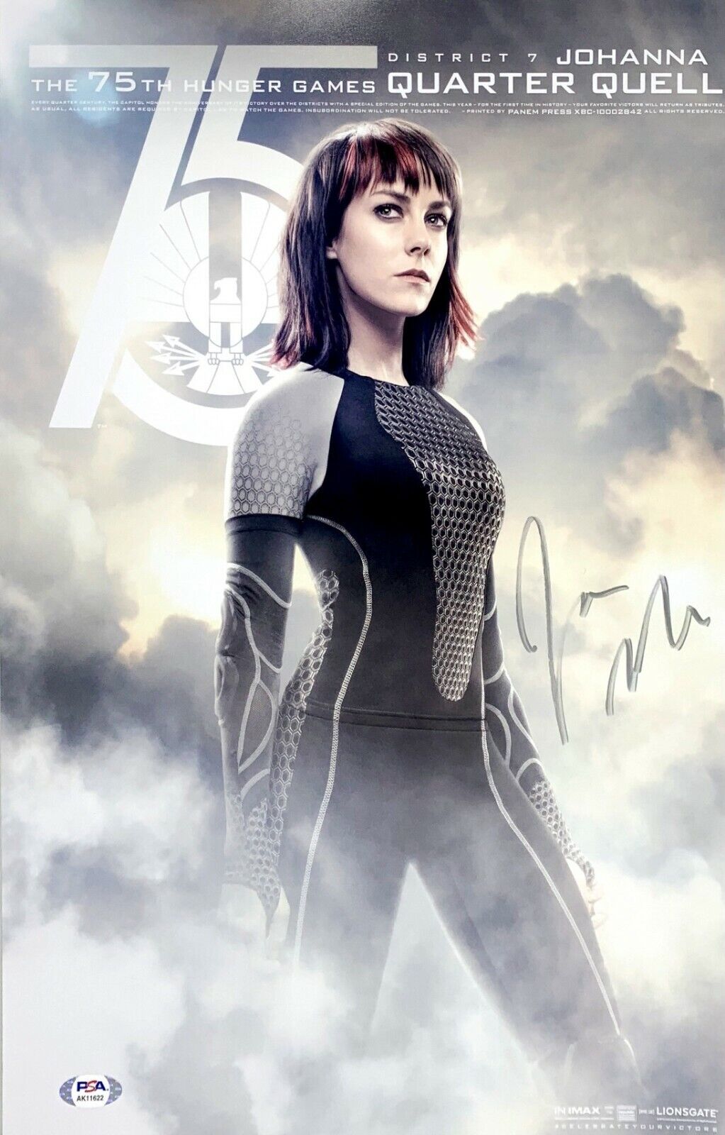 Jenna Malone Signed 12x18 Photo Poster painting The Hunger Games PSA AK11622