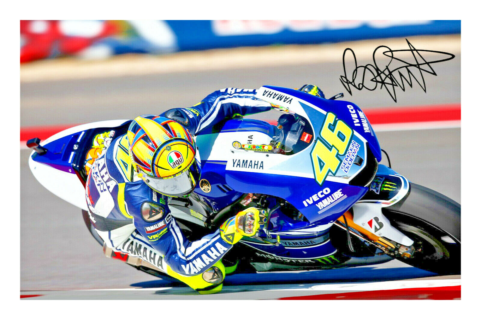 Valentino Rossi Signed A4 Photo Poster painting Print Autograph MotoGP