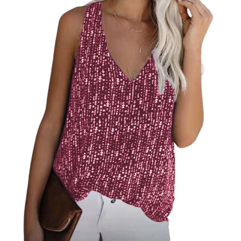 Loose V-Neck Sleeveless Sexy Tank Tshirt Women Summer Tops 2021 New Printed Casual Beach Vest T shirt Plus Size Female Tees Tops