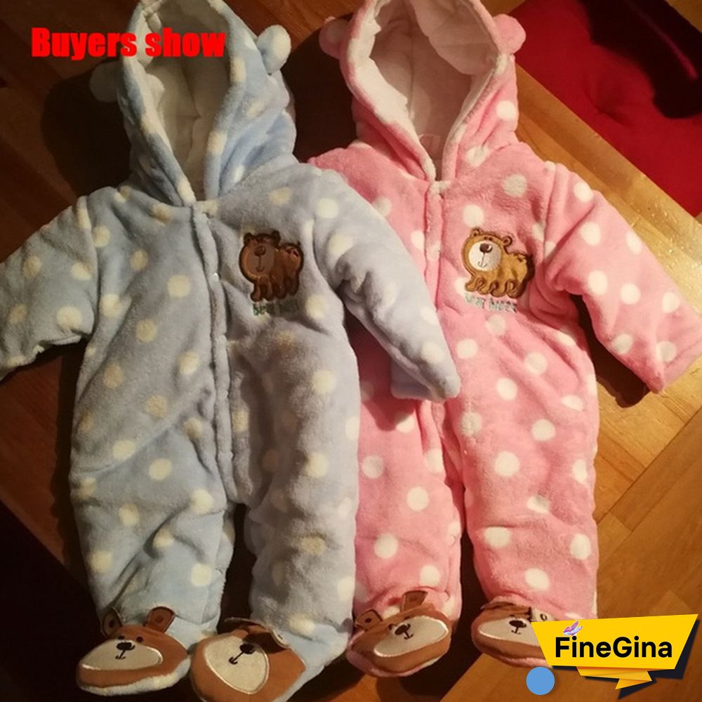 Newborn Baby Romper Coral Fleece Winter Rompers Cartoon Infant Clothes Snowsuit Babies Jumpsuits