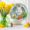 Easter Bunny DIY 2D Flat Acrylic Double Sided Diamond Painting Hanging Pendant
