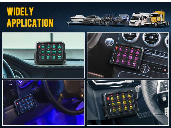 Product Introduction of Partsam 265 Ft Wireless RGB 12 Gang Switch Panel for Cars Offroad Truck RV ATV UTV Boat Led Lights 13
